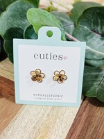 Gold Flower Cutout Studs