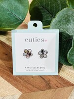 Periwinkle Silver Flower Cutout Studs