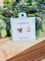 Silver Butterfly Cutout Studs