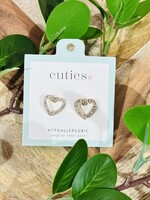 Periwinkle Gold Sparkly Heart Cutout Studs