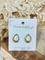 Periwinkle Gold Open Teardrop Earrings