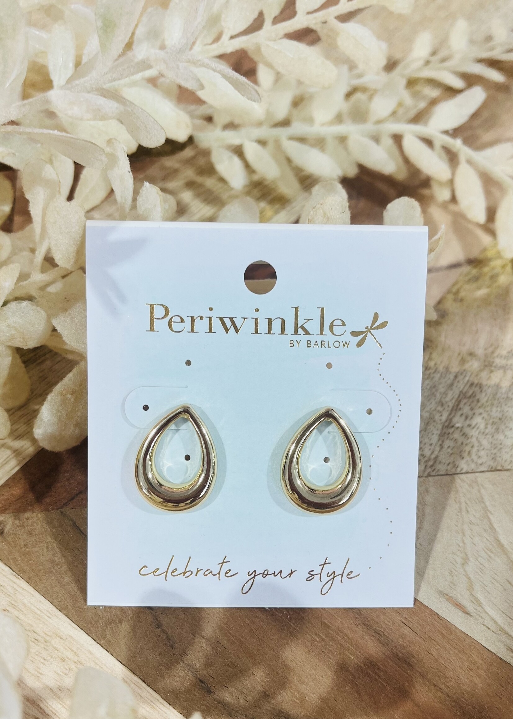 Periwinkle Gold Open Teardrop Earrings