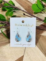 Periwinkle Sky Blue Filigree Earrings