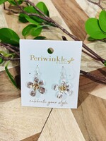 Periwinkle 2 Tone Hammered Flower Earrings