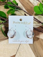 Periwinkle Silver Polished Huggie Earrings