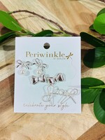Periwinkle Silver Bow Trio Earrings