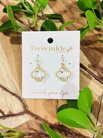 Periwinkle Clear Clover Drop Earrings