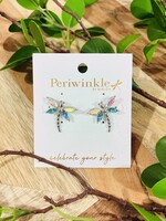 Aqua Crystal Dragonfly Earrings