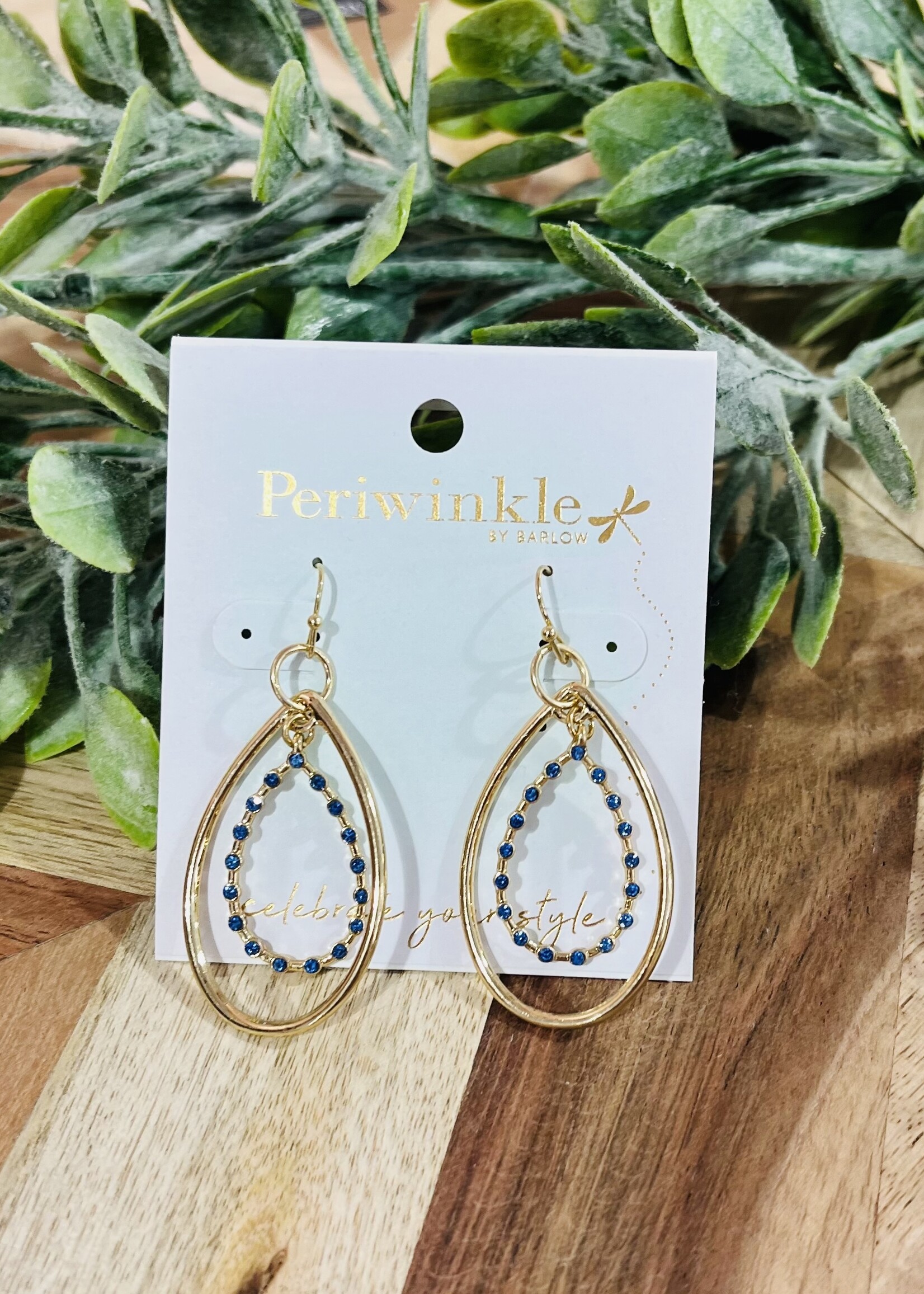 Periwinkle Gold Dangle Drop Earrings