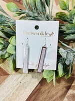 Periwinkle Hammered Rectangle Earrings