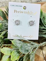 Periwinkle Silver Sparkling Stud Earrings