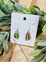 Periwinkle Gold Hammered Drop Earrings