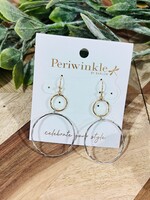 Periwinkle 2 Tone Textured Hoop Earrings