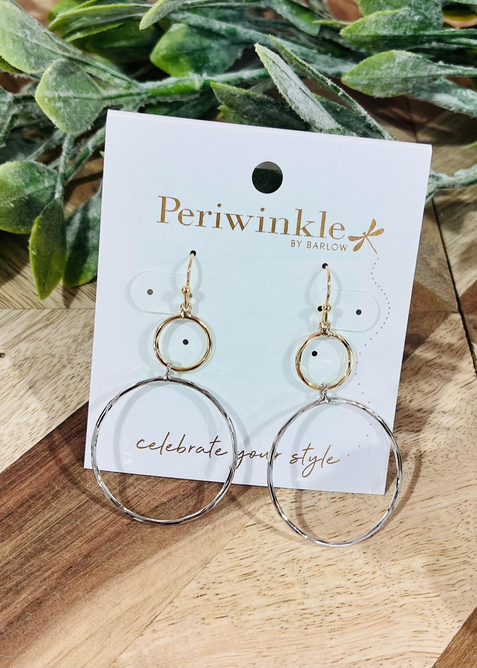 Periwinkle 2 Tone Textured Hoop Earrings