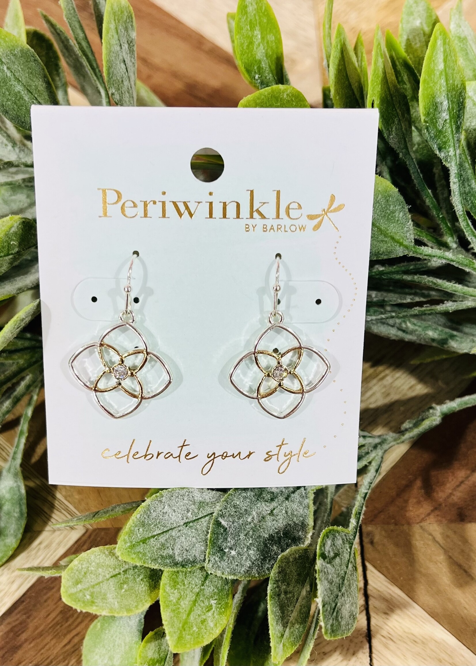 Periwinkle Two Tone Multi Layer Earrings