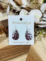 Periwinkle Silver Hammered Teardrop Earrings