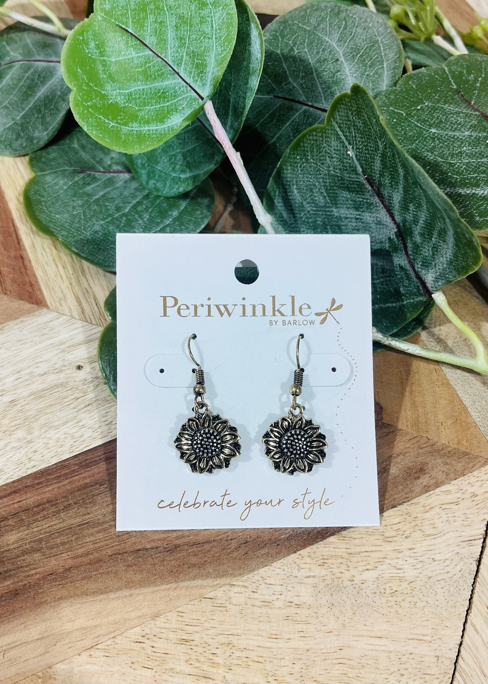 Periwinkle Sunflower Earrings