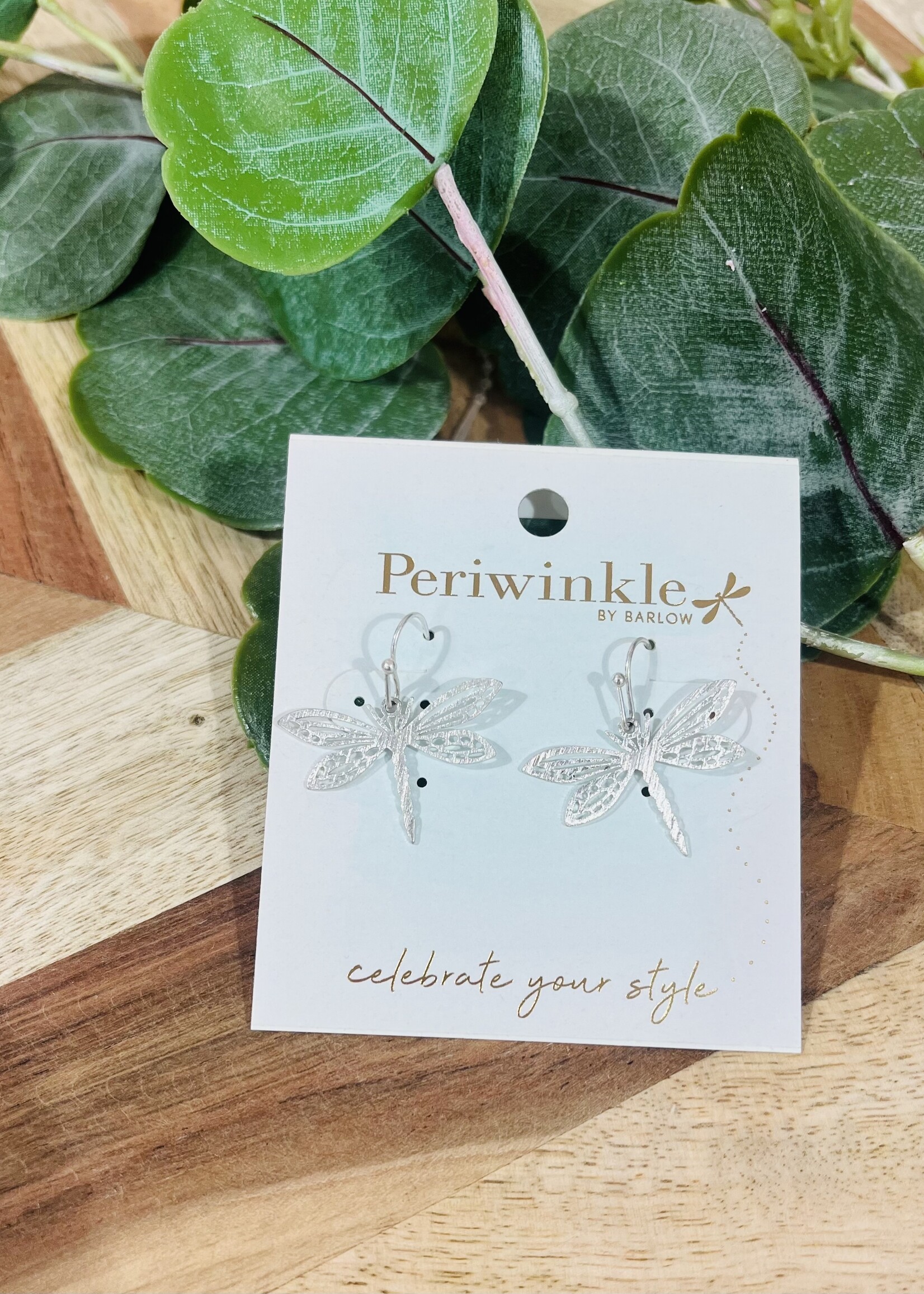 Periwinkle Brushed Dragonfly Earrings