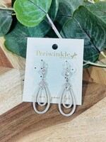 Periwinkle Double Teardrop Dangle Earrings
