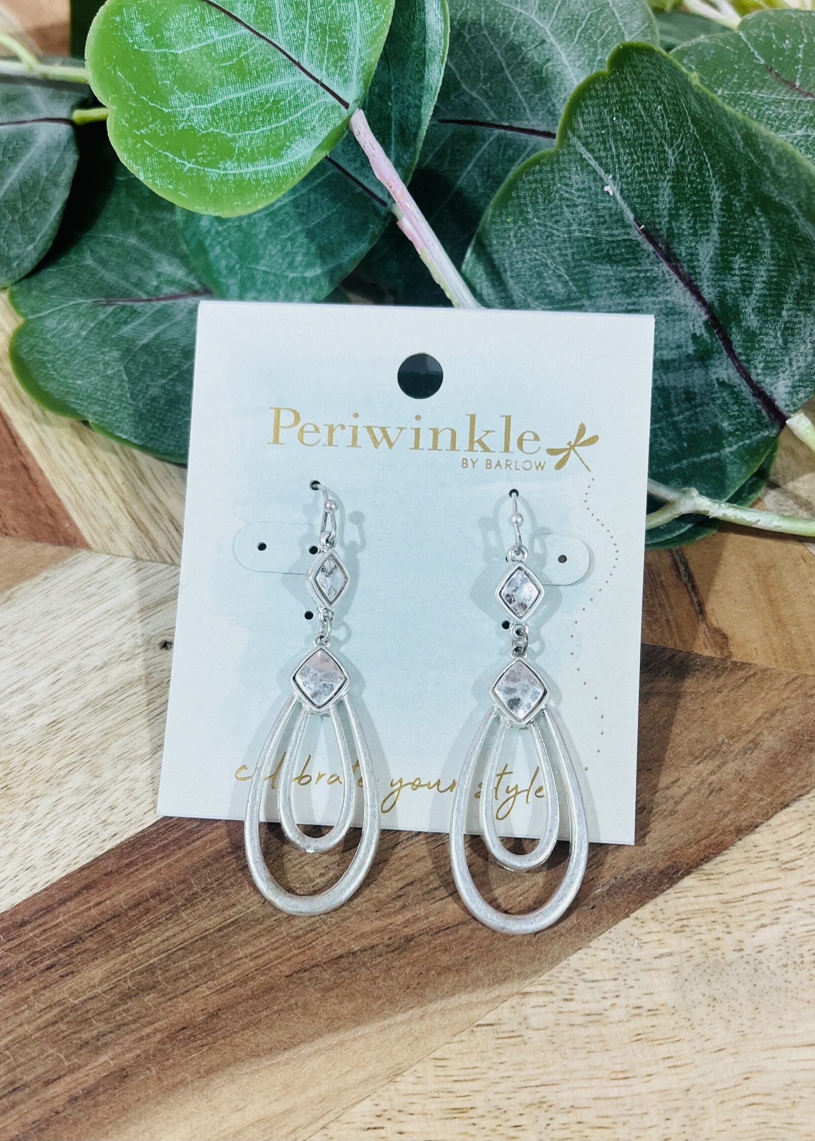 Periwinkle Double Teardrop Dangle Earrings