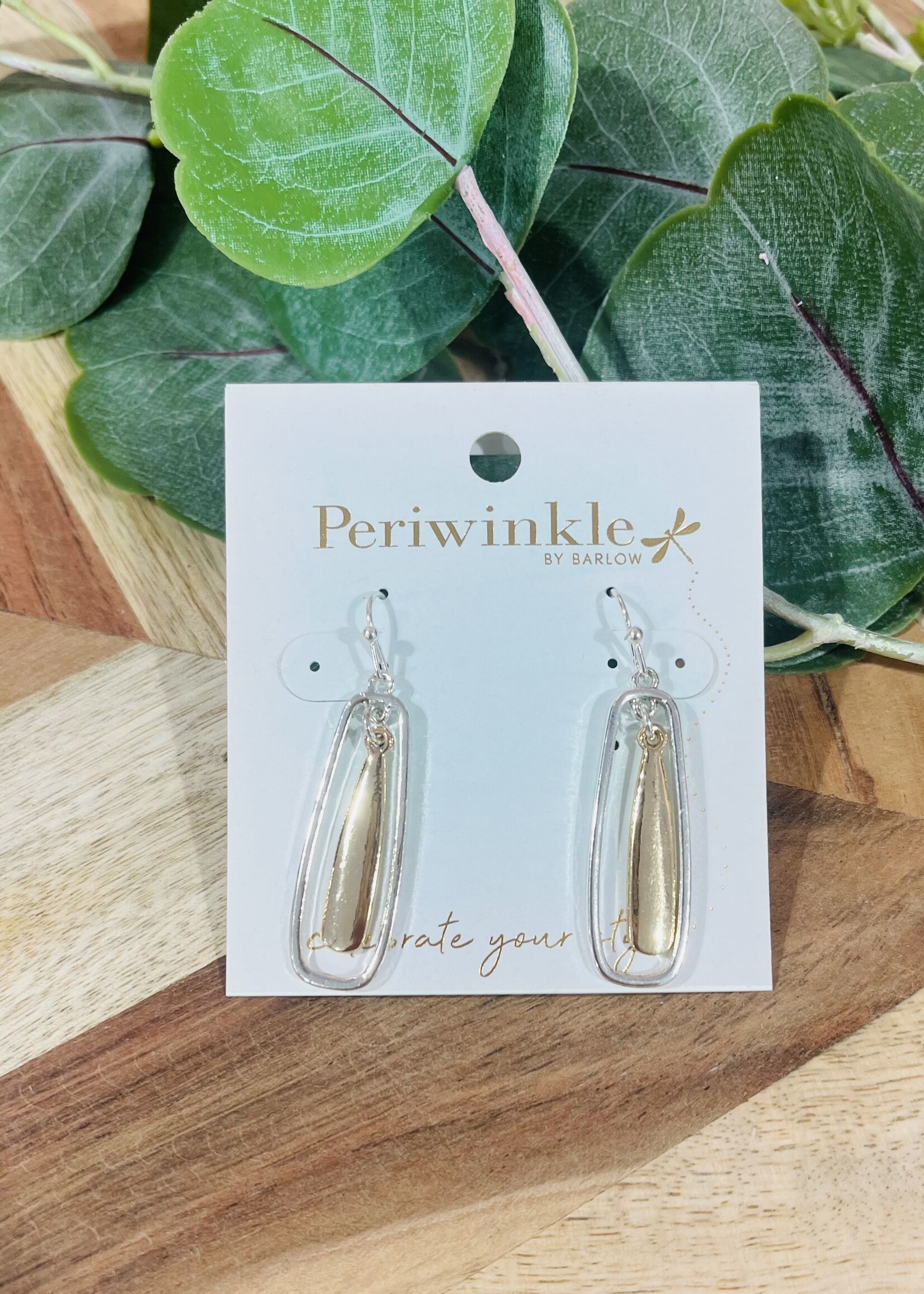 Periwinkle Two Tone Drop Earrings