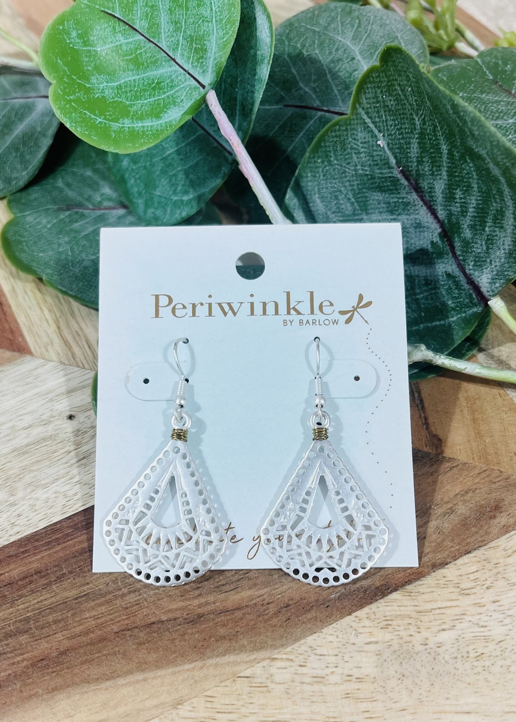 Periwinkle Matte Silver Cutout Earrings