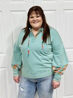 Sage & Fig Mineral Washed Plaid Button Hoodie