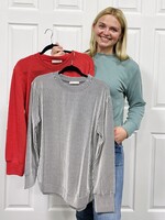 Zenana Ribbed Rounded Hem Top