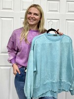 Zenana Acid Wash Pullover