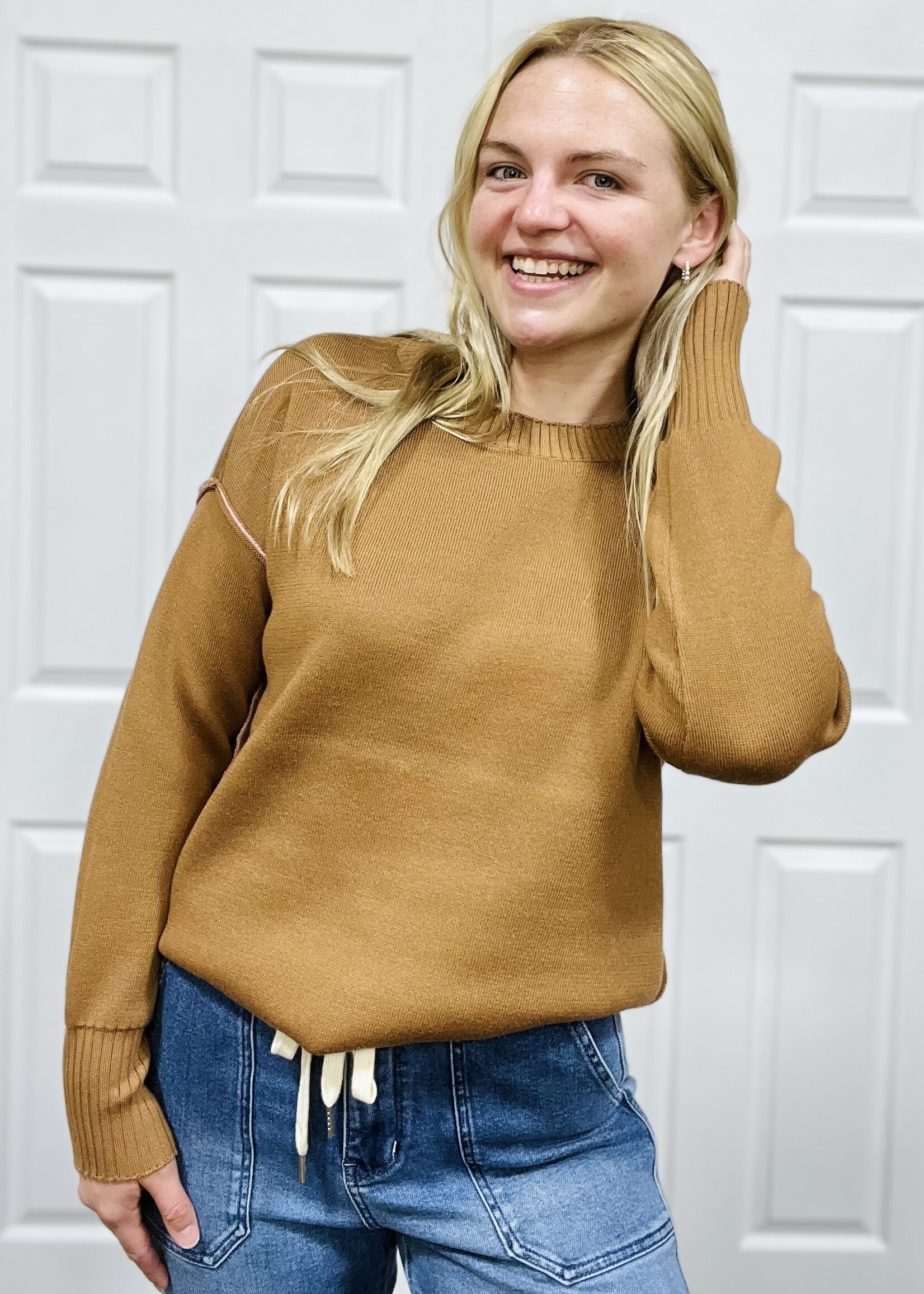 Zenana Contrast Sweater