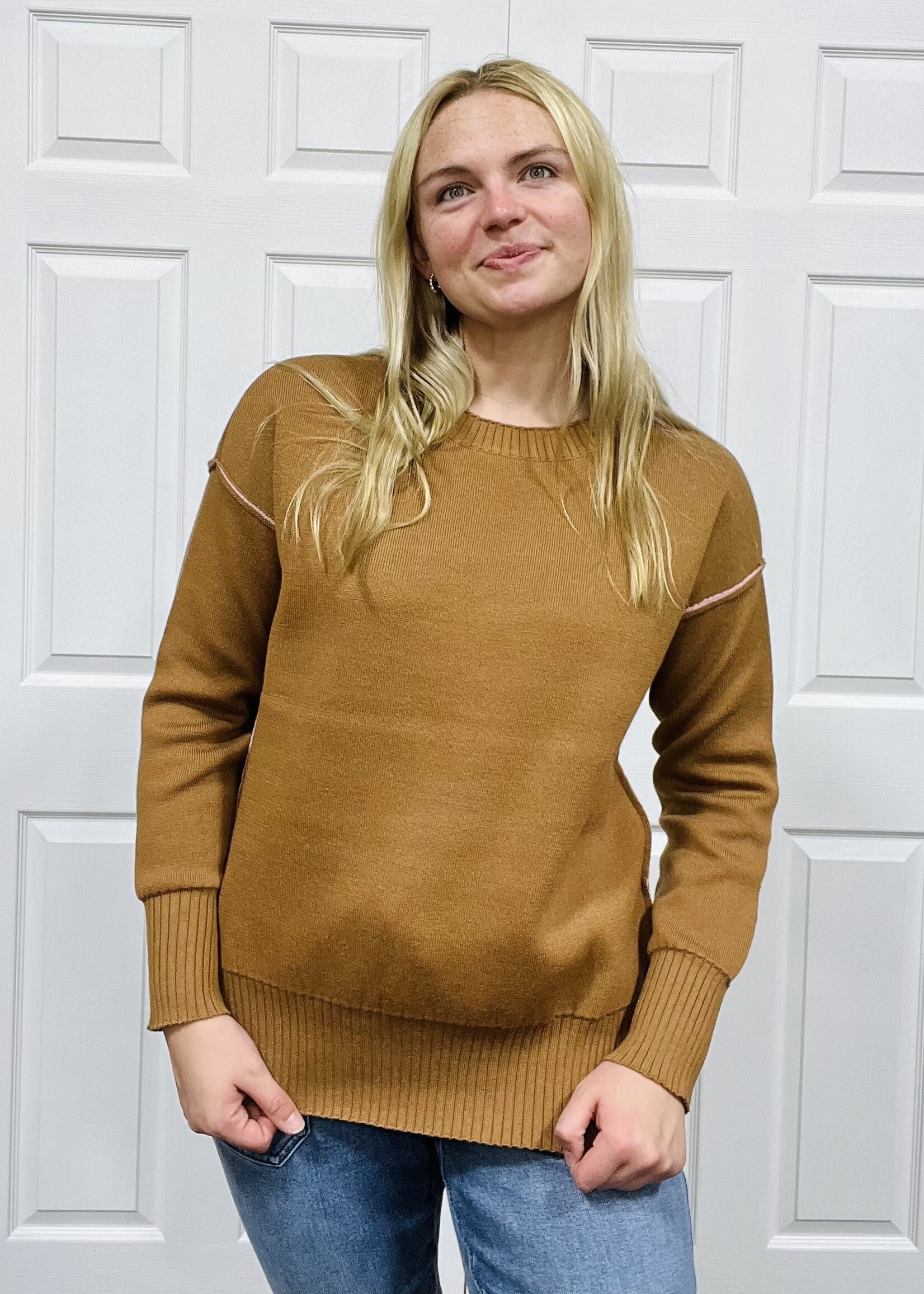 Zenana Contrast Sweater