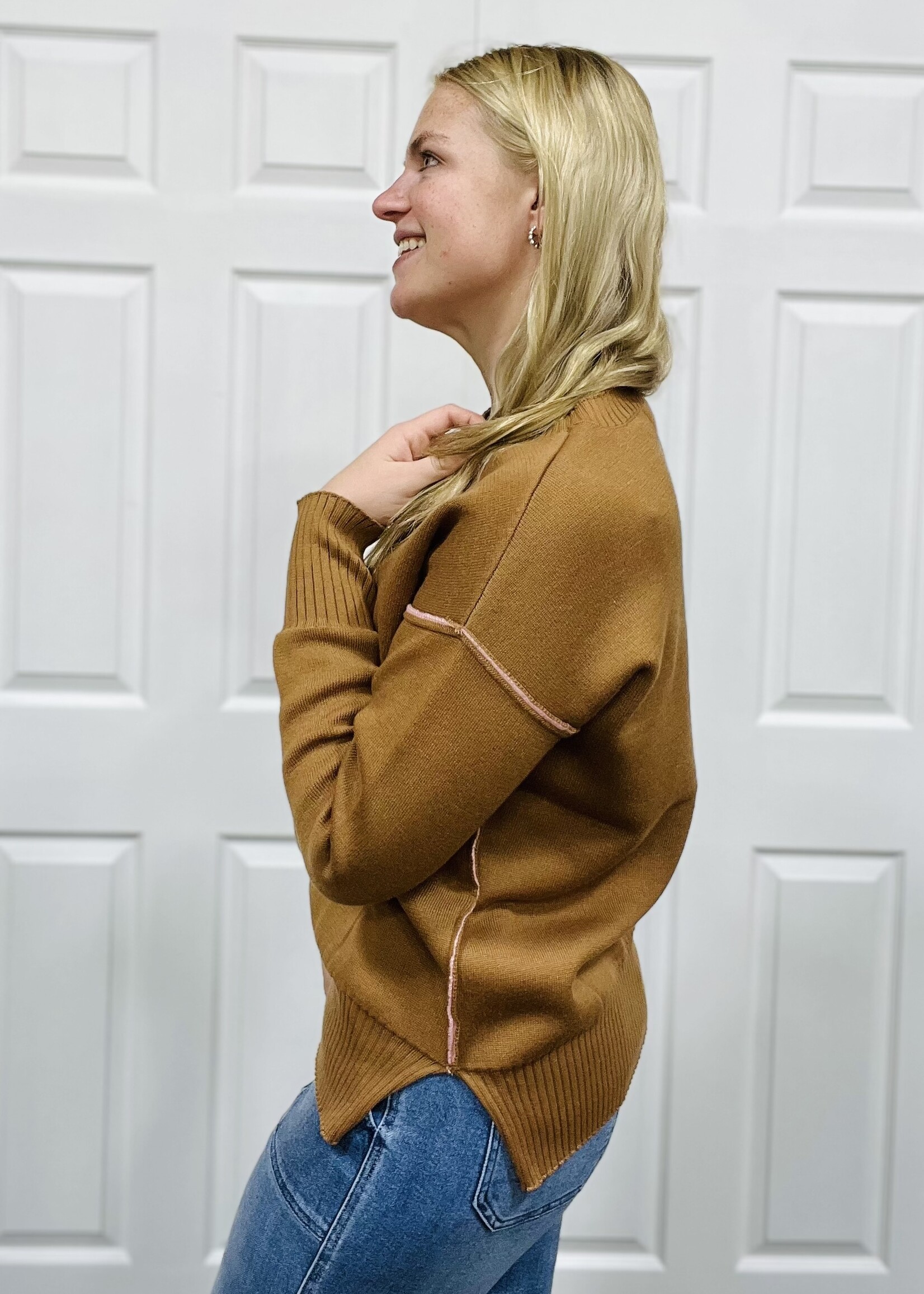 Zenana Contrast Sweater
