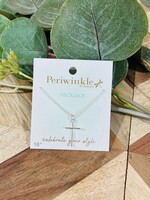 Periwinkle Silver Cross Necklace