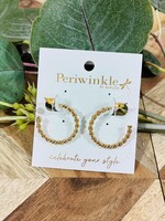 Periwinkle Gold Twisted Hoop Earrings