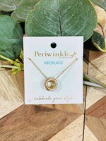 Periwinkle Crystal Circle Charm Necklace