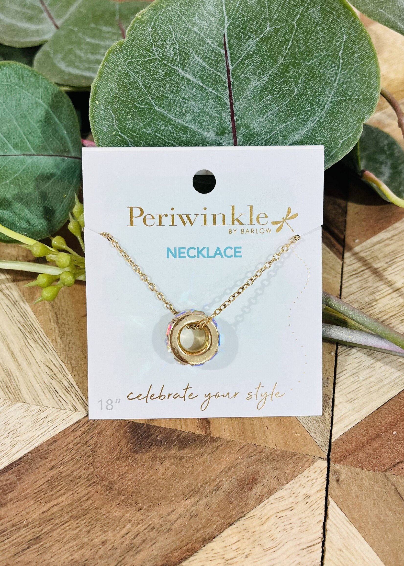Periwinkle Crystal Circle Charm Necklace