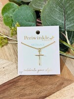 Periwinkle Gold Cross Necklace