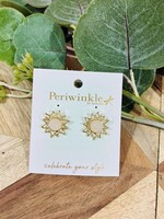 Periwinkle Gold Sun Druzy Earrings