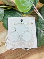 Periwinkle Leaf Cutout Hoop Earrings