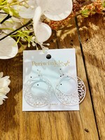 Periwinkle Silver Lotus Hoops