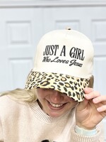 Attic Salt Boutique Just a Girl Who Loves Jesus Hat in Leopard