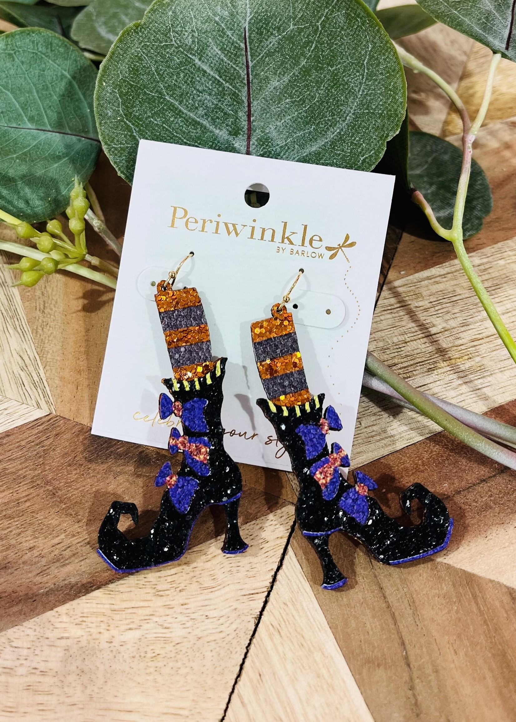 Periwinkle Witch Boots Earrings