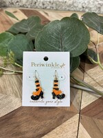 Periwinkle Witch Leg with Bow Earrings