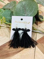 Periwinkle Feathered Bat Earrings