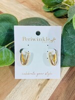 Periwinkle Gold Huggie Earrings