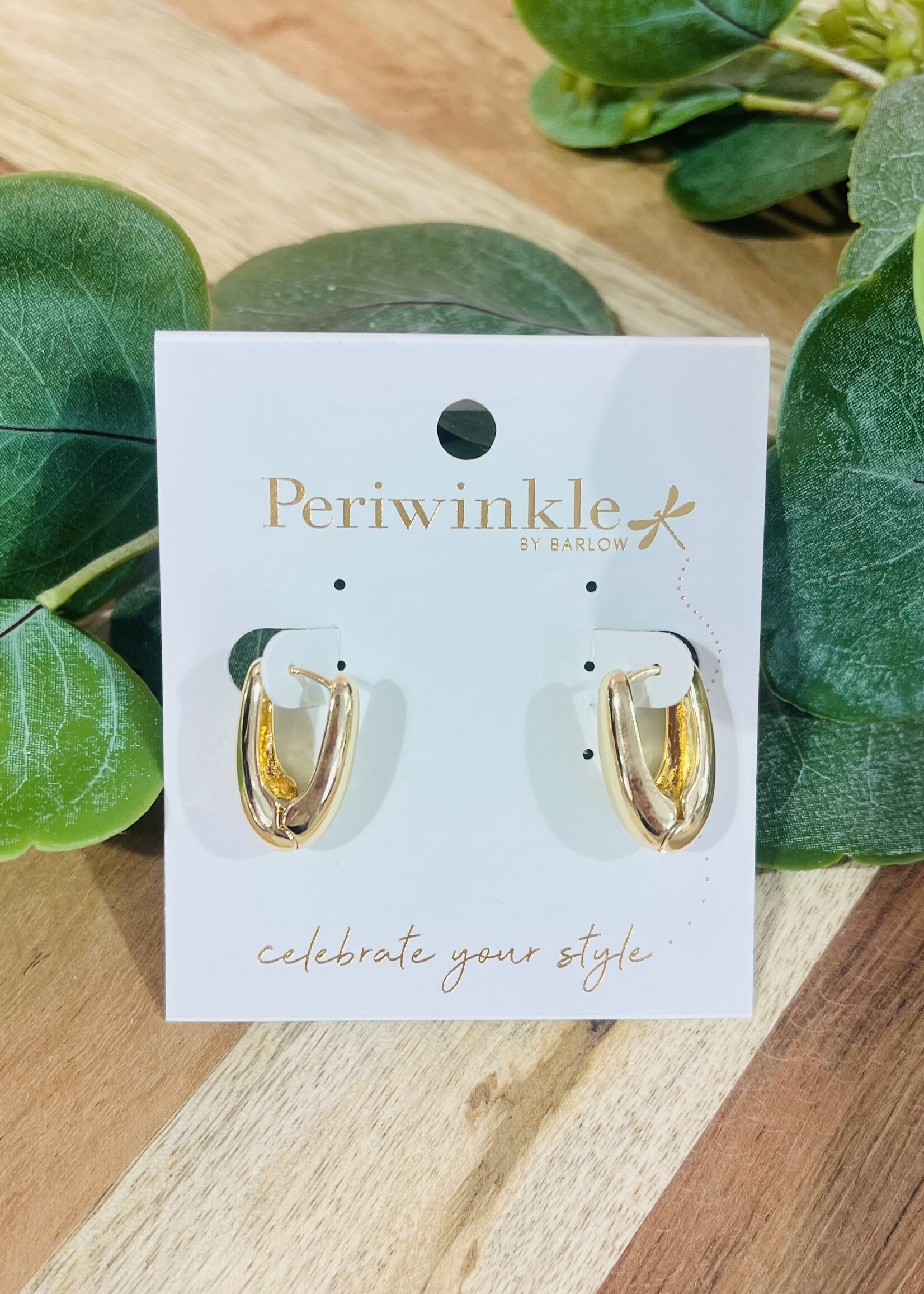 Periwinkle Gold Huggie Earrings