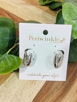 Periwinkle Silver Huggie Earrings