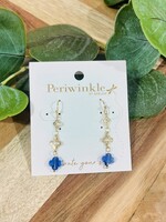 Periwinkle Blue Clover Dangle Earrings