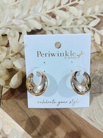 Periwinkle Gold Polished Huggie Hoop Earrings