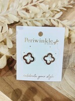 Periwinkle Gold Open Clover Earrings